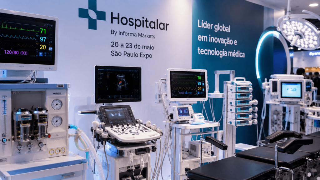 Equipamentos eletromédicos de alta tecnologia em destaque na Hospitalar 2026 — todos exigem certificação Inmetro e registro Anvisa
