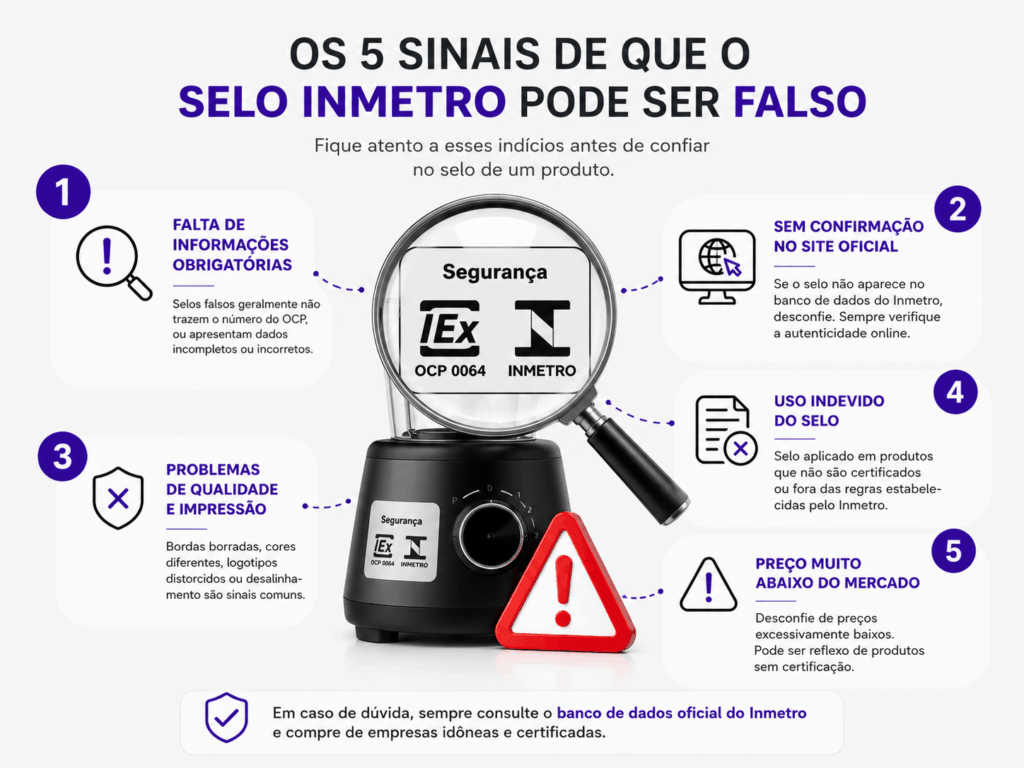 Infográfico: os 5 sinais de que o Selo Inmetro pode ser falso