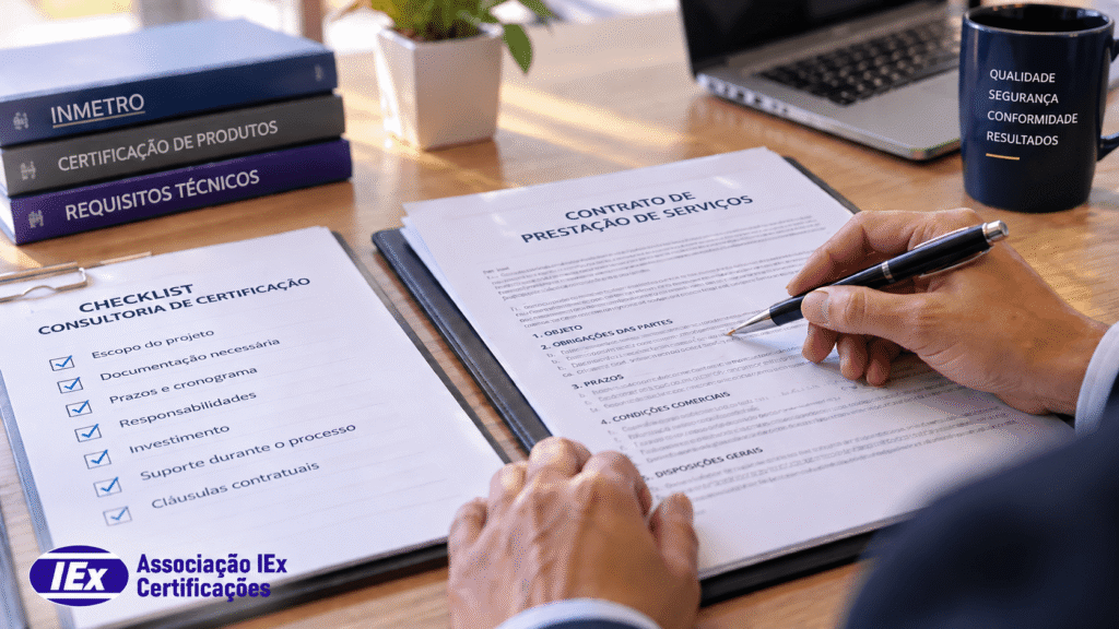 Revisão de contrato e checklist antes de contratar consultoria ou organismo de certificação