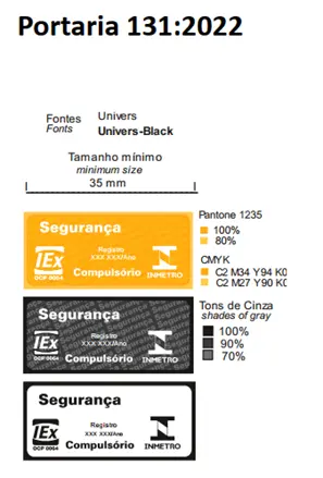 Selos de Identificação da Conformidade para o Produto