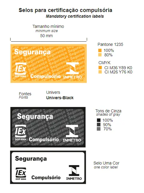 Selos de Identificação da Conformidade para o Produto